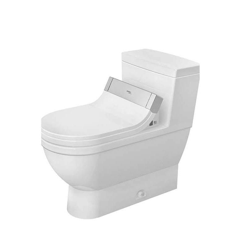 DURAVIT D1909900 STARCK 3 1.28 GPF ONE PIECE ELONGATED TOILET WITH LEFT HAND LEVER - WASHLET SEAT INCLUDED