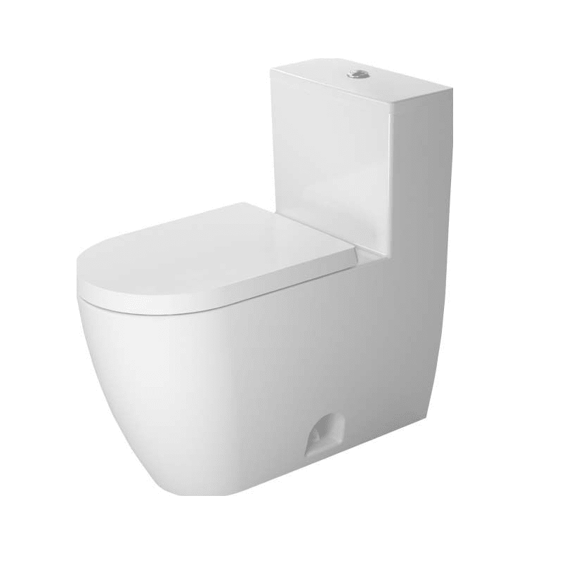 DURAVIT D4201900 ME BY STARCK 1.28 GPF ONE PIECE ELONGATED CHAIR HEIGHT TOILET WITH TOP FLUSH BUTTON - SEAT INCLUDED