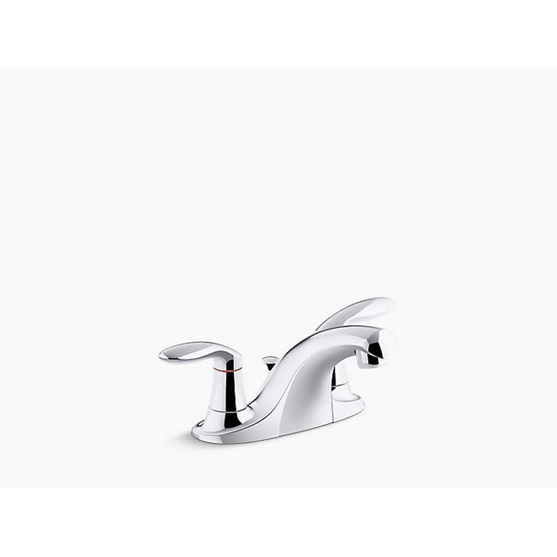 KOHLER K-P15241-4RA-CP CORALAIS TWO-HANDLE CENTERSET BATHROOM SINK FAUCET WITH METAL POP-UP DRAIN AND LIFT ROD, PROJECT PACK