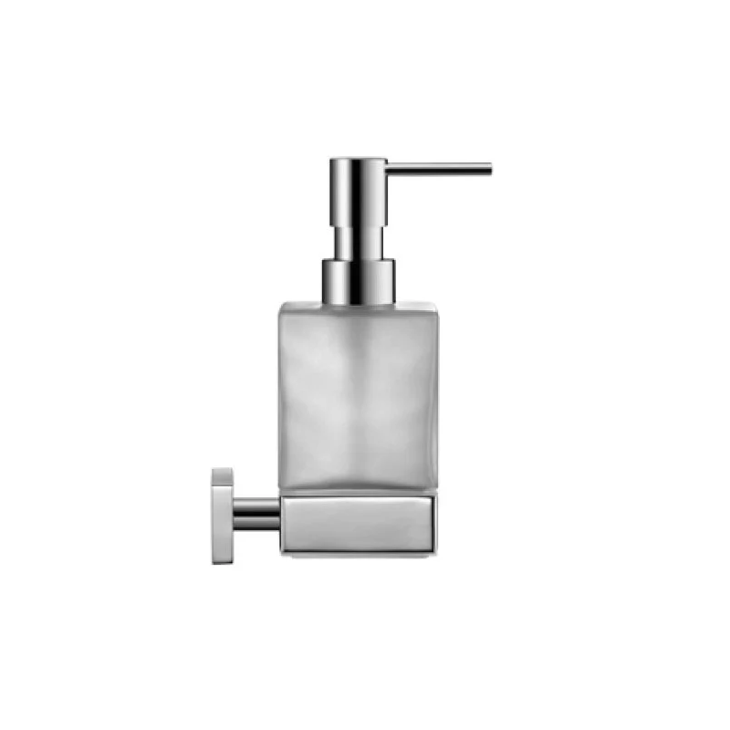 DURAVIT 0099541000 KARREE 2 3/4 W X 7-1/8 H INCH WALL MOUNTED SOAP DISPENSER WITH FROSTED GLASS IN CHROME