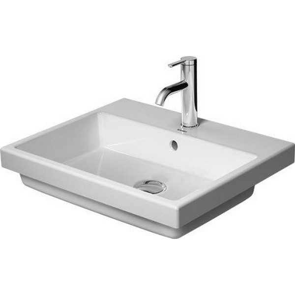 DURAVIT 038355 VERO AIR 21-5/8 INCH DROP-IN 1-HOLE BASIN WITH OVERFLOW
