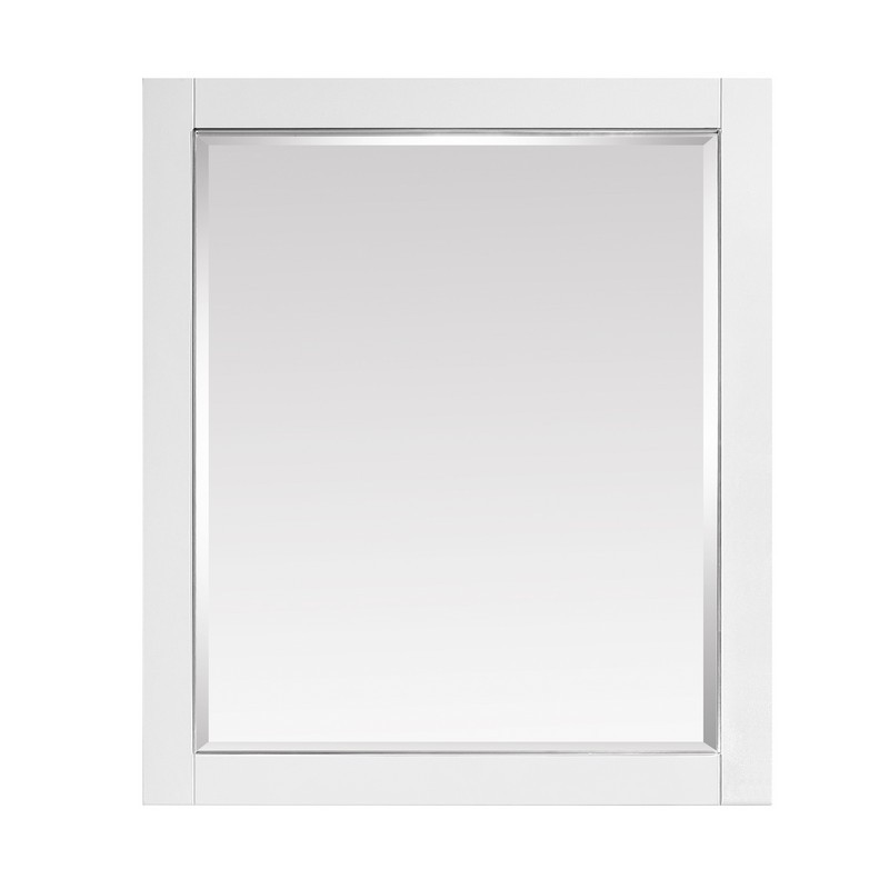 AVANITY 170512-M28-WTS 28 INCH MIRROR FOR ALLIE AND AUSTEN COLLECTIONS  IN WHITE WITH SILVER TRIM