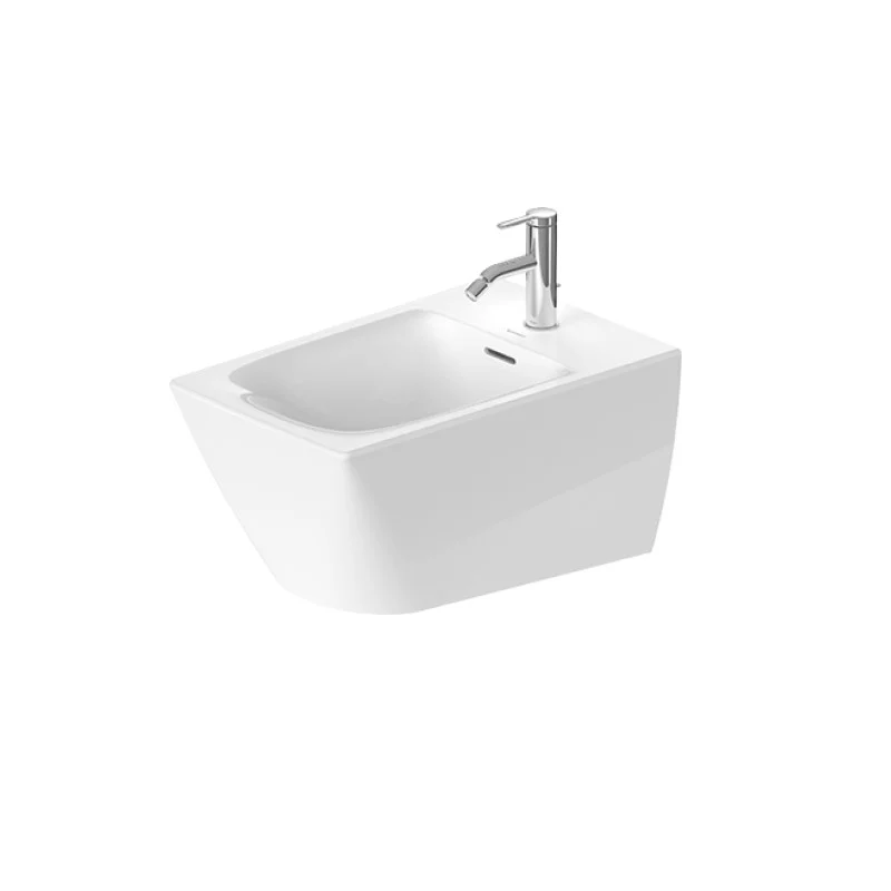 DURAVIT 229215 VIU 14-5/8 X 22-1/2 INCH WALL-MOUNTED BIDET WITH OVERFLOW