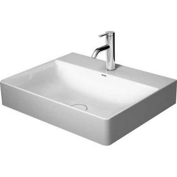 DURAVIT 235360 DURASQUARE 23-5/8 INCH WALL-MOUNTED WASHBASIN IN WHITE