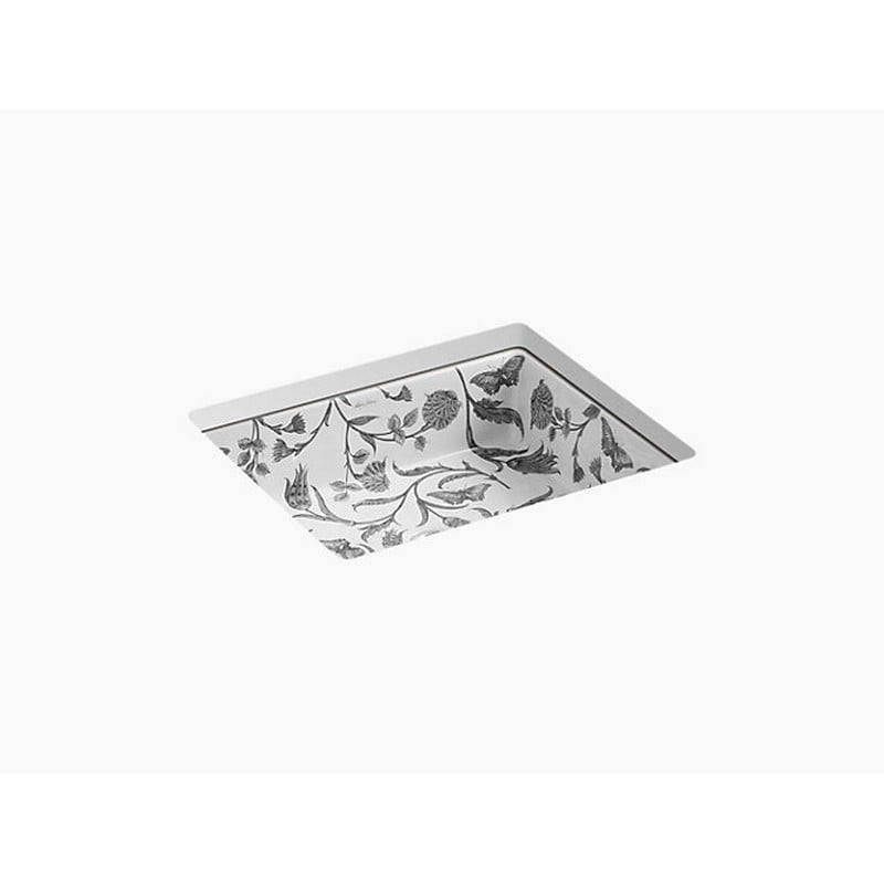 KOHLER K-14275-BT-0 BOTANICAL 19-3/4 INCH STUDY KATHRYN UNDERMOUNT BATHROOM SINK