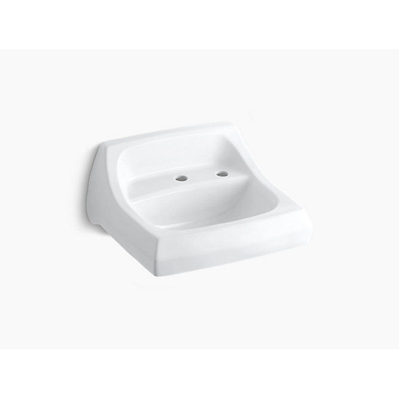 KOHLER K-2007-R-0 KINGSTON 21-1/4" X 18-1/8" WALL-MOUNT/CONCEALED ARM CARRIER BATHROOM SINK WITH SINGLE FAUCET HOLE AND RIGHT-HAND SOAP DISPENSER HOLE