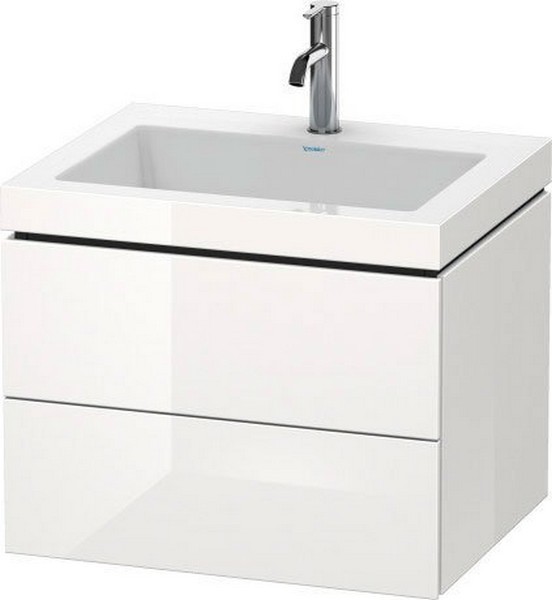 DURAVIT LC6926 L-CUBE 23 5/8 INCH WALL-MOUNTED VANITY WITH C-BONDED FURNITURE WASHBASIN