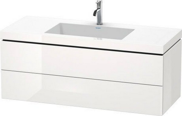 DURAVIT LC6929 L-CUBE 47 1/4 INCH WALL-MOUNTED VANITY WITH C-BONDED FURNITURE WASHBASIN