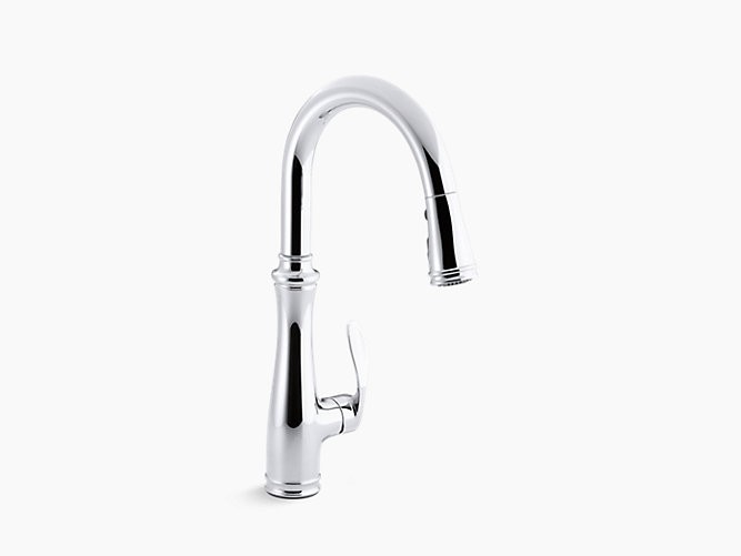 KOHLER K-560 BELLERA PULL-DOWN KITCHEN FAUCET WITH DOCKNETIK MAGNETIC DOCKING SYSTEM AND 2-FUNCTION SPRAYHEAD FEATURING SWEEP SPRAY TECHNOLOGY