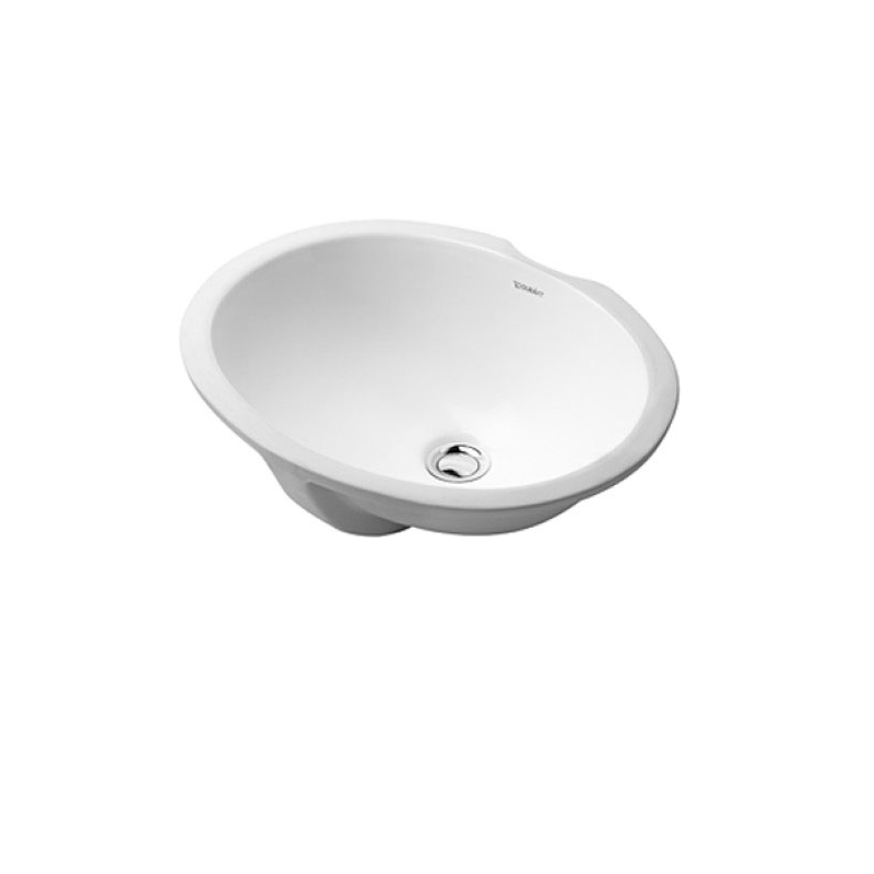 DURAVIT 0481570000 DUNE 20-1/2 INCH UNDERMOUNT BASIN WITH OVERFLOW, NO FAUCET HOLES