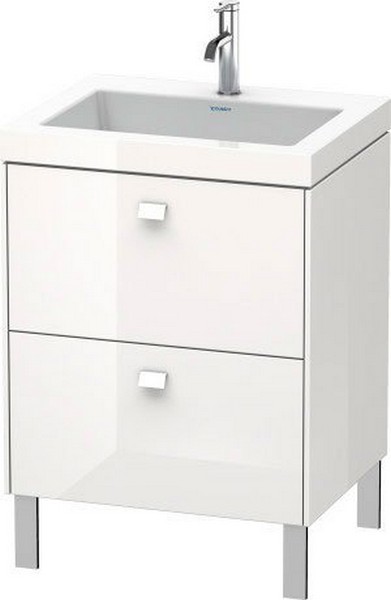 DURAVIT BR4700 BRIOSO 23 5/8 INCH FLOOR-STANDING VANITY WITH C-BONDED FURNITURE WASHBASIN AND CHROME HANDLE