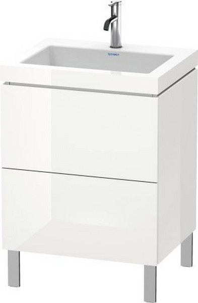 DURAVIT LC6936 L-CUBE 23 5/8 INCH FLOOR-STANDING VANITY WITH C-BONDED FURNITURE WASHBASIN