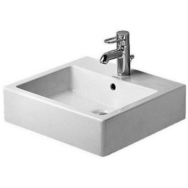 DURAVIT 045450 VERO 19-5/8 X 18-1/2 INCH WALL MOUNTED BATHROOM SINK WITH OVERFLOW AND WONDERGLISS