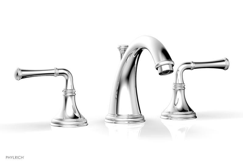 PHYLRICH 208-01 COINED THREE HOLE WIDESPREAD BATHROOM FAUCET WITH LEVER HANDLES