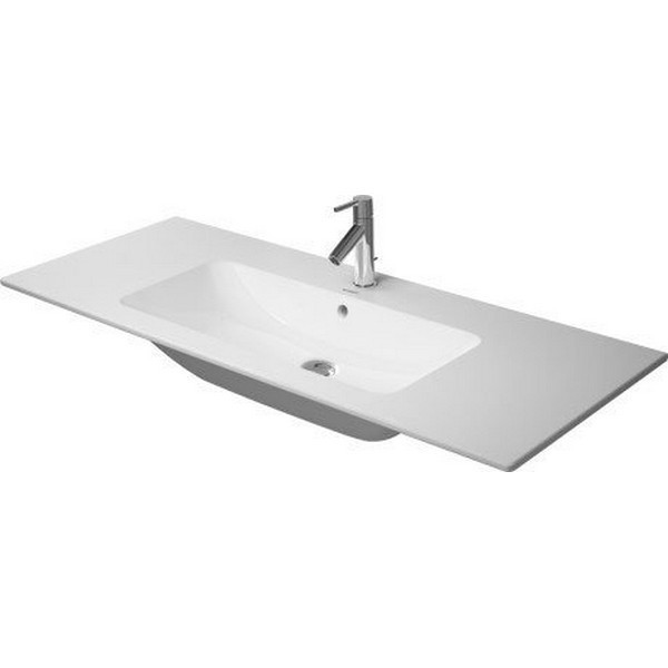 DURAVIT 233612 ME BY STARCK 48-3/8 INCH WHITE FURNITURE WASHBASIN WITH OVERFLOW AND TAP PLATFORM IN WHITE