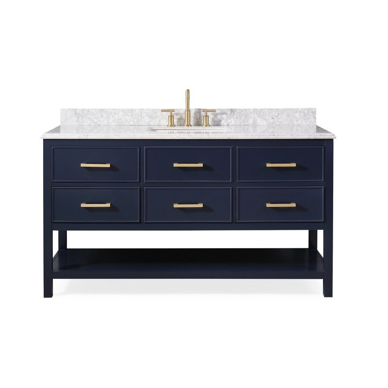CHANS FURNITURE ZK-2822-S60NB 60 INCHES TENNANT BRAND SINGLE SINK VANITY IN NAVY BLUE