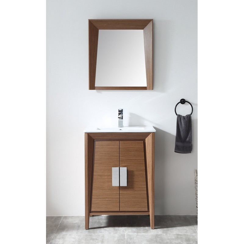 CHANS FURNITURE CL-22WV24-ZI 24 INCHES LARVOTTO CONTEMPORARY MODERN BATHROOM VANITY IN LIGHT WHEAT