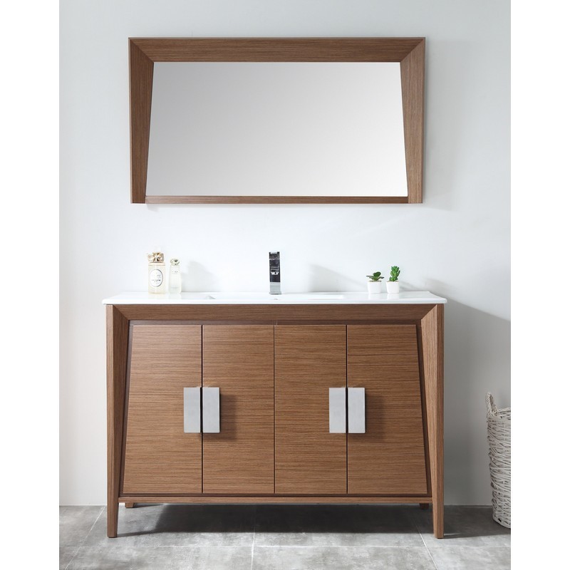 CHANS FURNITURE CL-22WV47-ZI 48 INCHES LARVOTTO COLOR MODERN SINGLE SINK BATHROOM VANITY IN LIGHT WHEAT