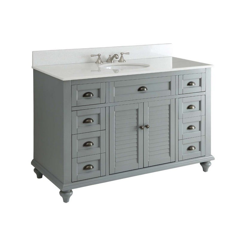 CHANS FURNITURE GD-28329CK 49 INCHES BENTON COLLECTION COTTAGE STYLE GLENNVILLE SINGLE SINK BATHROOM VANITY