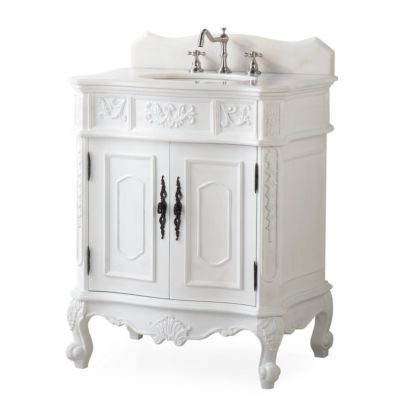 CHANS FURNITURE HF080W-AW 30 INCHES BENTON COLLECTION OLD TIMER CLASSIC ELLENTON SINGLE SINK BATHROOM VANITY