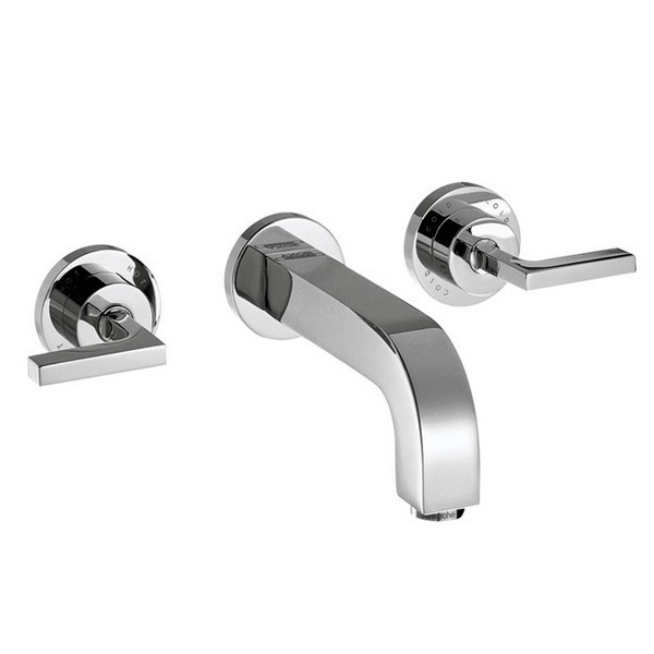HANSGROHE 39147 AXOR CITTERIO WALL-MOUNTED WIDESPREAD FAUCET SET W/ LEVER HANDLES