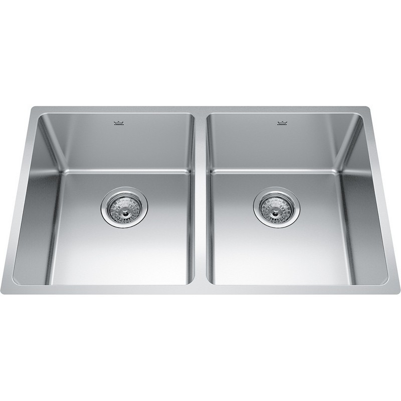 KINDRED BDU1831-9N BROOKMORE COLLECTION 30 1/2 INCH UNDERMOUNT DOUBLE BOWL STAINLESS STEEL KITCHEN SINK