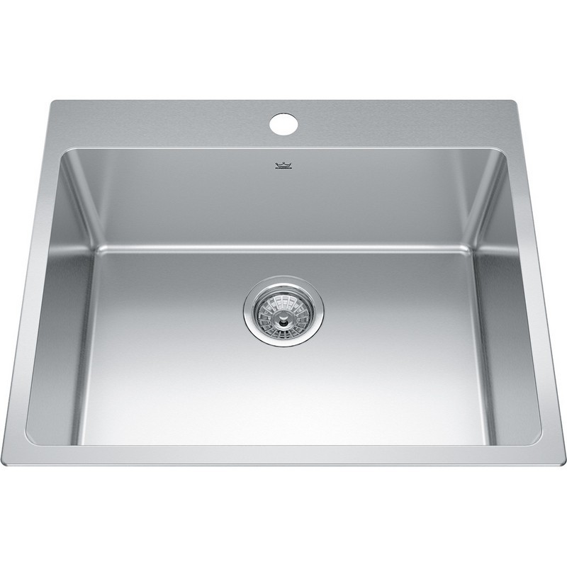 KINDRED BSL2125-9 BROOKMORE COLLECTION 25 INCH DROP-IN SINGLE BOWL STAINLESS STEEL KITCHEN SINK