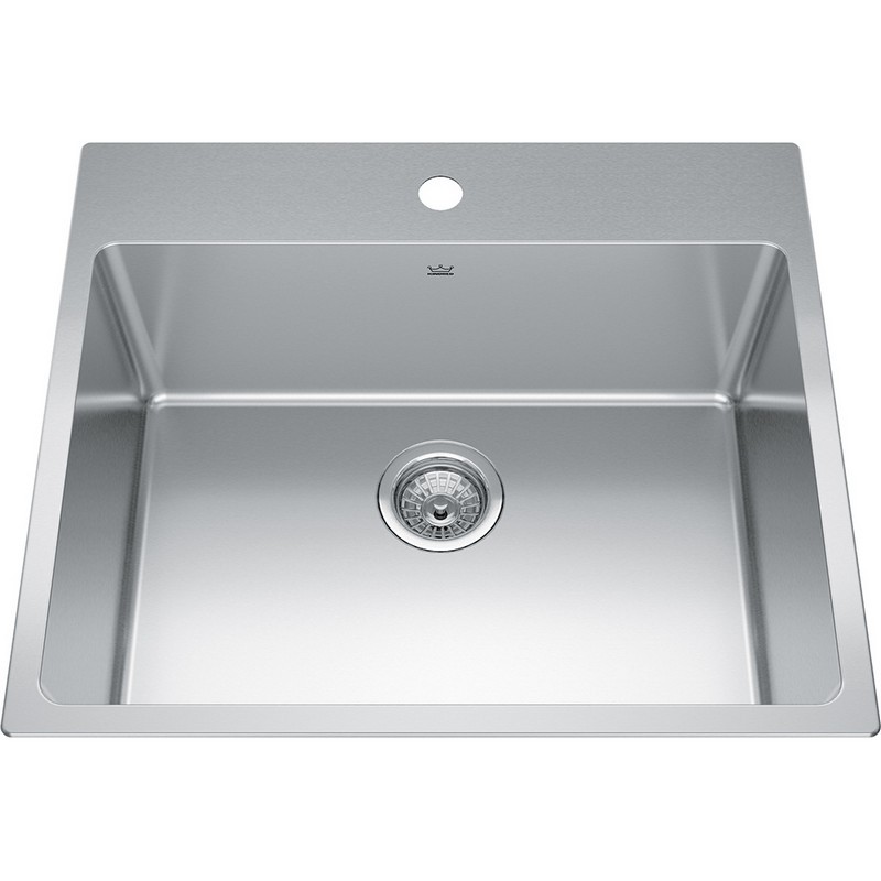 KINDRED BSL2225-9 BROOKMORE COLLECTION 25 INCH DROP-IN SINGLE BOWL STAINLESS STEEL KITCHEN SINK