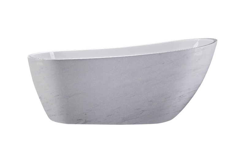 A&E BATH AND SHOWER BT-1037-67-MRB MARLOWE 67 INCH FREESTANDING BATHTUB WITH NO FAUCET - WHITE