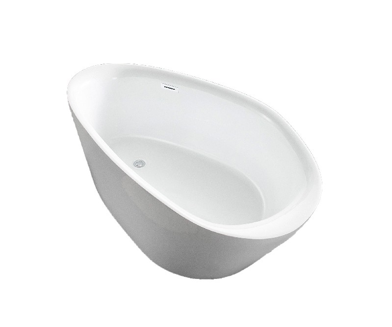 A&E BATH AND SHOWER BT-6306-66-WHT LAMONT 66 1/4 INCH FREESTANDING BATHTUB WITH NO FAUCET - WHITE