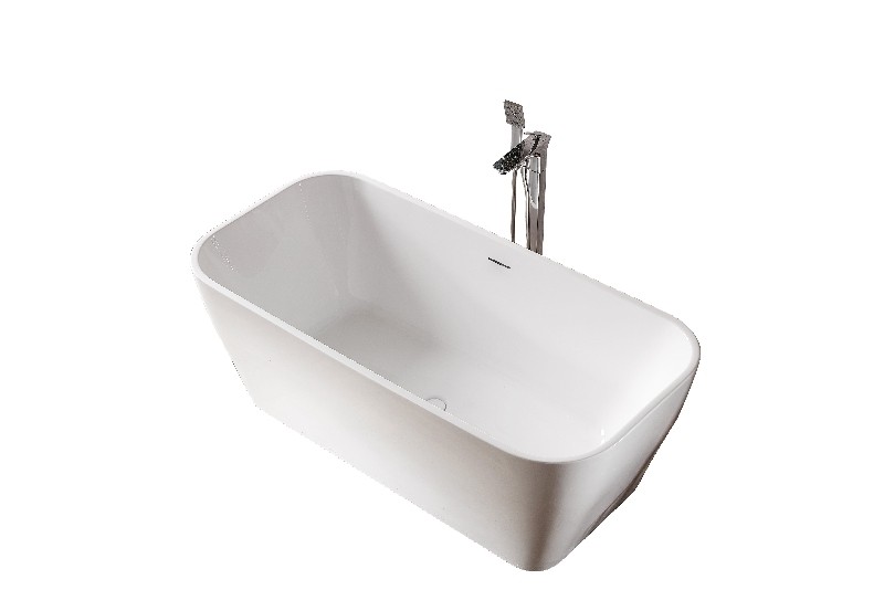 A&E BATH AND SHOWER BT-8352-67 ARGO 66 1/2 INCH FREESTANDING BATHTUB WITH NO FAUCET - WHITE