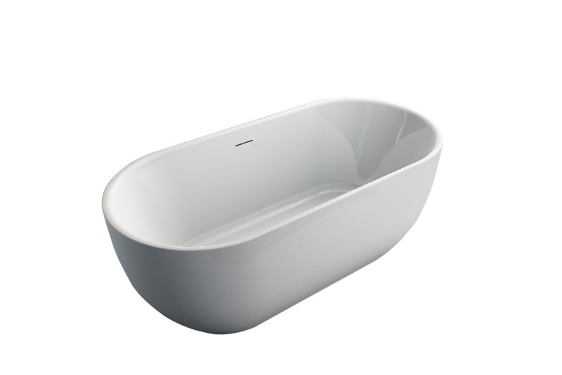 A&E BATH AND SHOWER BT-8368-67 BEVIER 66 7/8 INCH FREESTANDING BATHTUB WITH NO FAUCET - WHITE