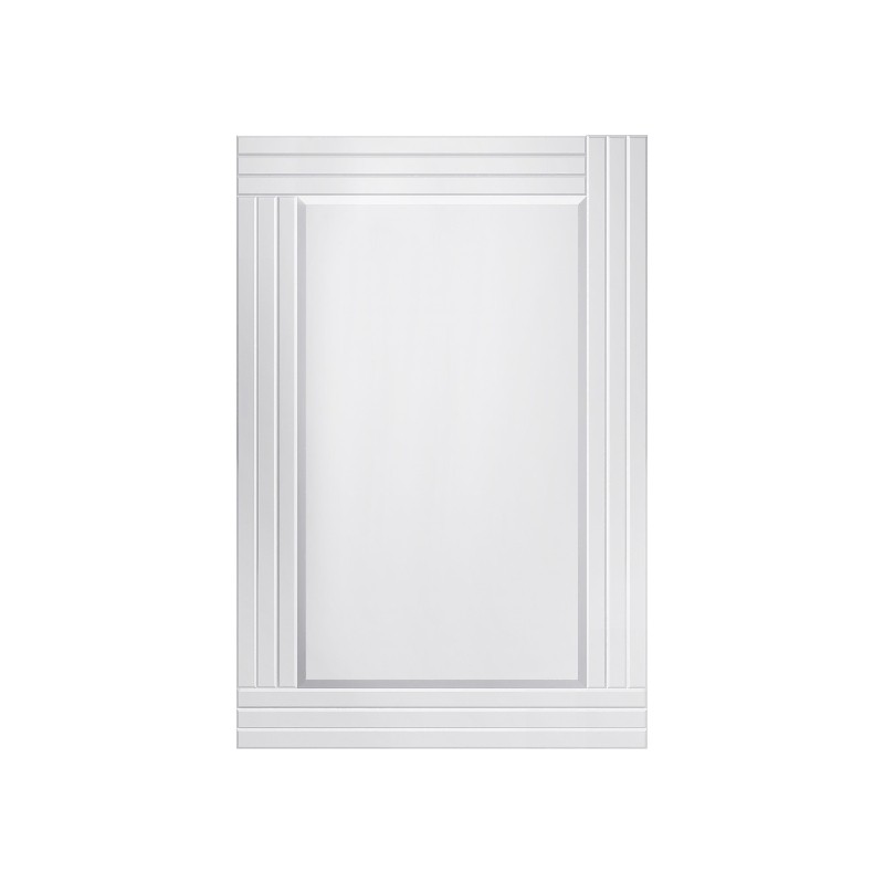 A&E BATH AND SHOWER MG-RT-2436-1 WAVES 24 INCH ALL-GLASS RECTANGULAR MIRROR