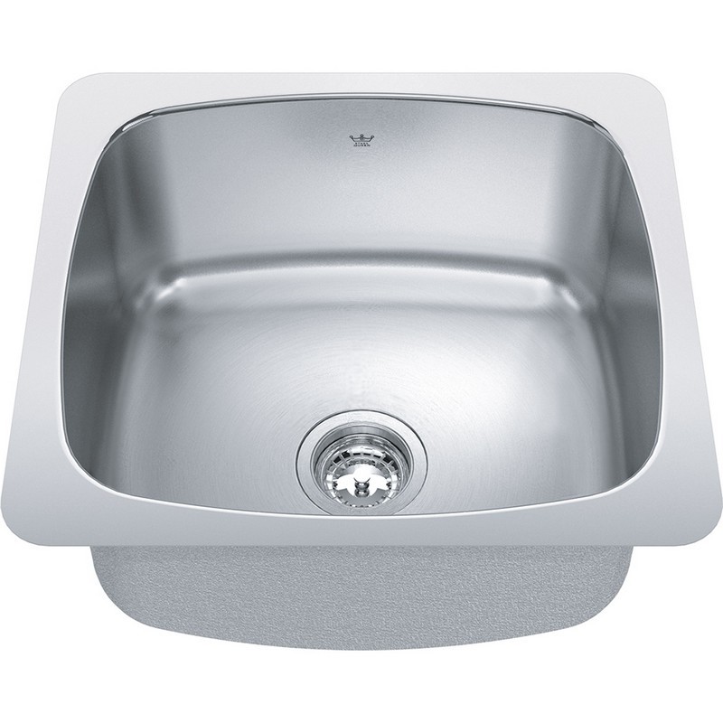 KINDRED QSU1820-10N STEEL QUEEN COLLECTION 20 1/8 INCH UNDERMOUNT SINGLE BOWL STAINLESS STEEL LAUNDRY SINK