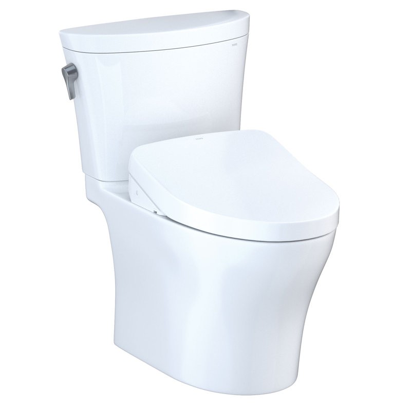 TOTO MW4483056CUMF#01 WASHLET 19 INCH 1.28 GPF ELONGATED CHAIR HEIGHT FLOOR MOUNTED TWO-PIECE TOILET