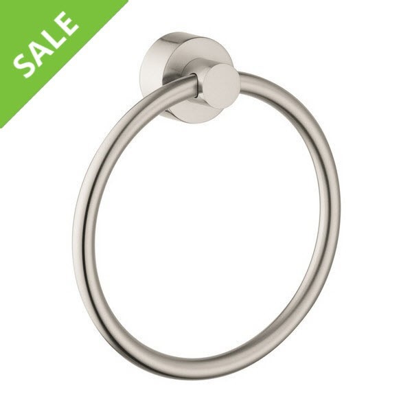 SALE! HANSGROHE 41521820 AXOR UNO TOWEL RING IN BRUSHED NICKEL