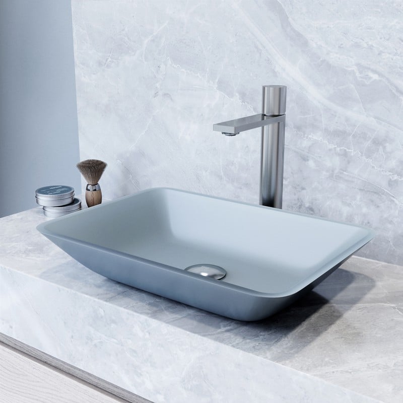 VIGO VG07116 BLUE SOTTILE MATTESHELL VESSEL BATHROOM SINK