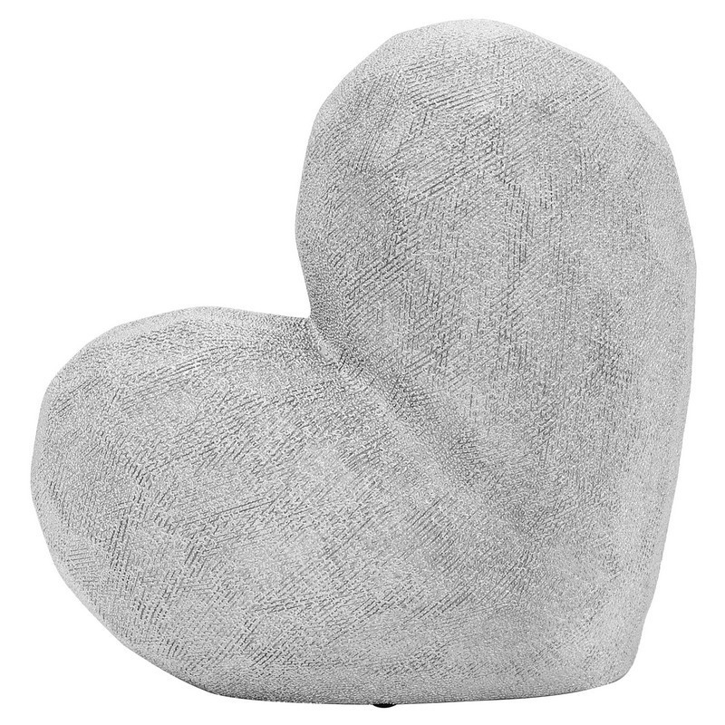 SAGEBROOK HOME 13216-09 SCRATCHED HEART DECO - SILVER