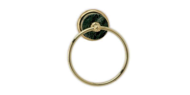 PHYLRICH KMF40 VALENCIA 6 1/8 INCH GREEN MARBLE WALL MOUNT TOWEL RING