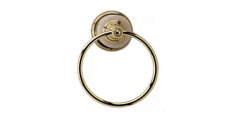 PHYLRICH KSD40 REGENT 6 1/8 INCH PINK ONYX WALL MOUNT TOWEL RING