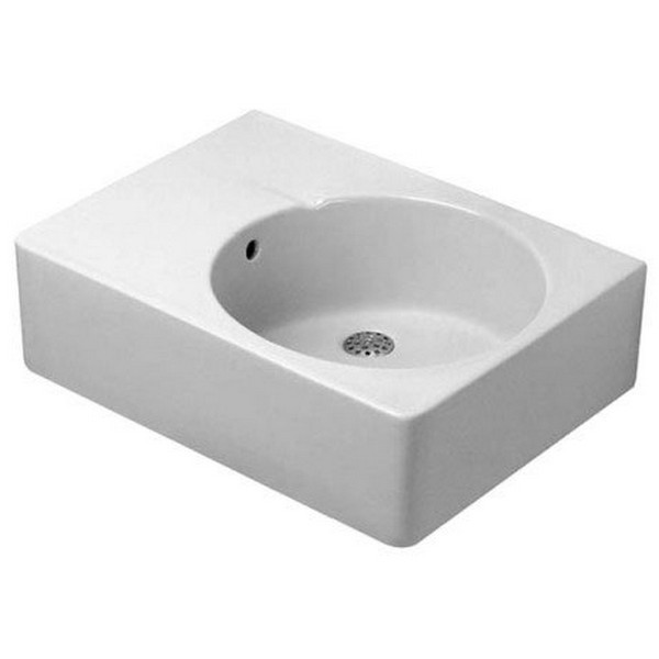 DURAVIT 068560 SCOLA 24-1/4 X 18-1/8 INCH WASHBASIN WITH BOWL ON RIGHT SIDE