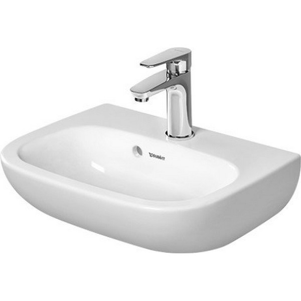 DURAVIT 07054500002 D-CODE 17-3/4 X 13-3/8 INCH WALL MOUNTED HANDRINSE BASIN WITH OVERFLOW