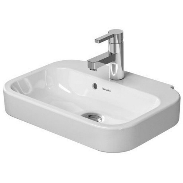 DURAVIT 070950 HAPPY D.2 19-5/8 X 14-1/8 INCH WALL MOUNTED HANDRINSE BASIN WITH OVERFLOW