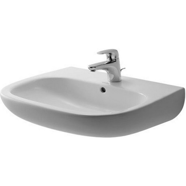 DURAVIT 231060 D-CODE 23-5/8 X 18-1/8 INCH WALL MOUNTED BATHROOM SINK WITH OVERFLOW