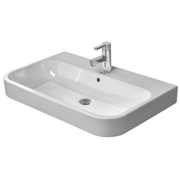 DURAVIT 231865 HAPPY D.2 25-5/8 X 19-7/8 INCH BATHROOM SINK WITH OVERFLOW AND ONE TAP HOLE