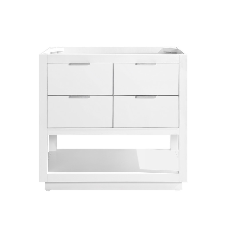 AVANITY ALLIE-V36-WTS ALLIE 36 INCH VANITY ONLY IN WHITE WITH SILVER TRIM