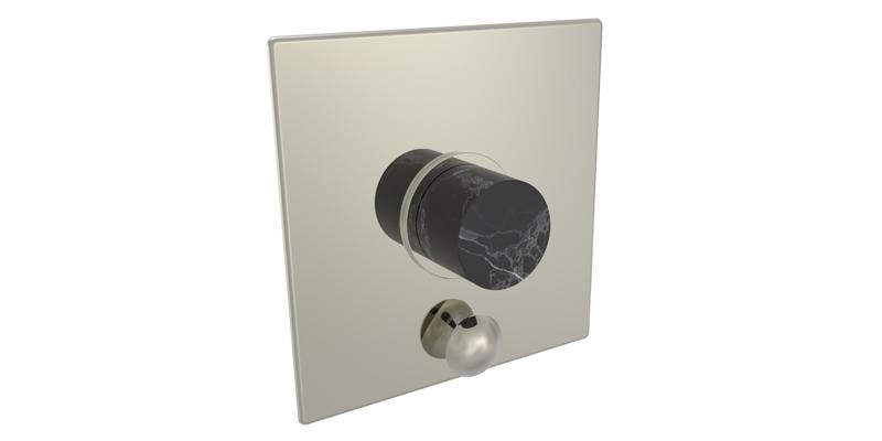 PHYLRICH 4-202-032 BASIC II WALL MOUNT PRESSURE BALANCE SHOWER PLATE WITH DIVERTER AND SOAP STONE HANDLE TRIM