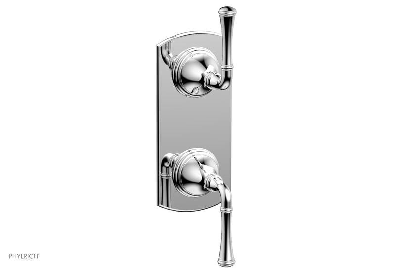 PHYLRICH 4-313 3RING WALL MOUNT TWO STRAIGHT LEVER HANDLES MINI THERMOSTATIC VALVE WITH VOLUME CONTROL OR DIVERTER TRIM