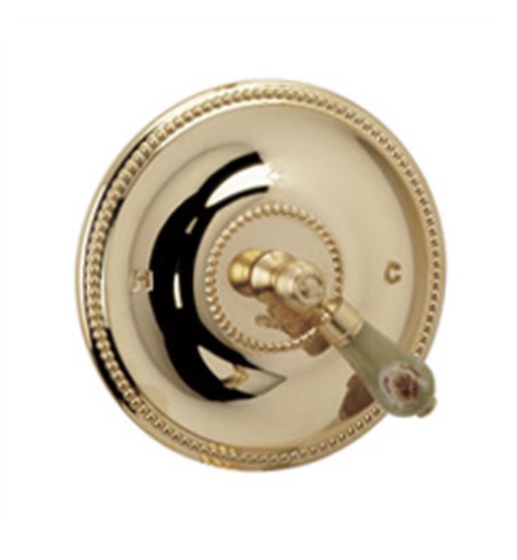 PHYLRICH PB2240TO VERSAILLES PRESSURE BALANCE TUB AND SHOWER PLATE WITH GREEN ONYX LEVER HANDLE TRIM