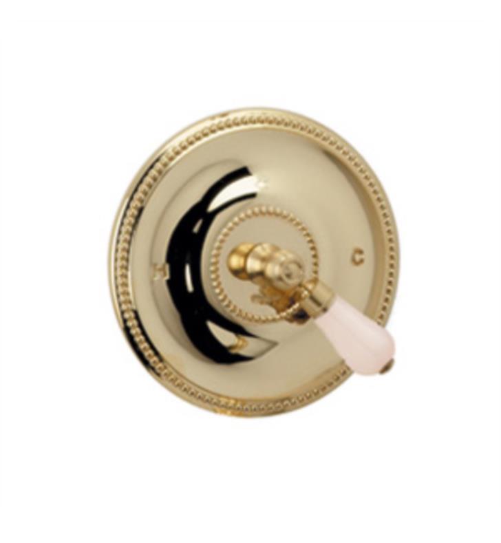 PHYLRICH PB2243TO VERSAILLES PRESSURE BALANCE TUB AND SHOWER PLATE WITH PINK ONYX LEVER HANDLE TRIM